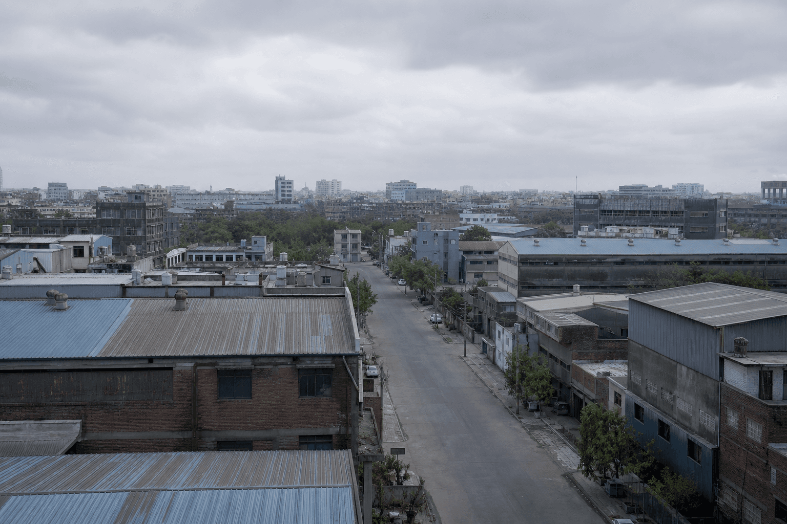 Rooftops and streets across Ludhiana